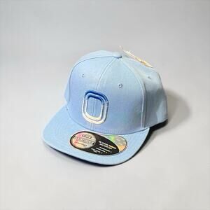Overtime Adult Flat Brim Snapback 3D Ombre Embroidery Logo Baseball Hat - Blue